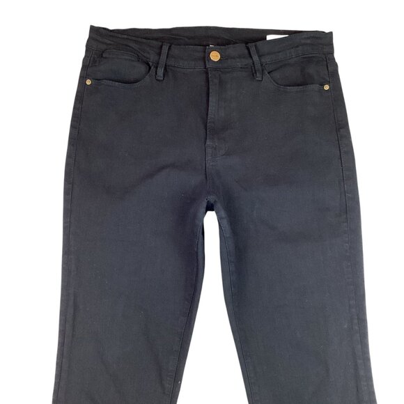 Frame Le High Flare Womens 31 Jeans Black Cotton Blend - Picture 5 of 16